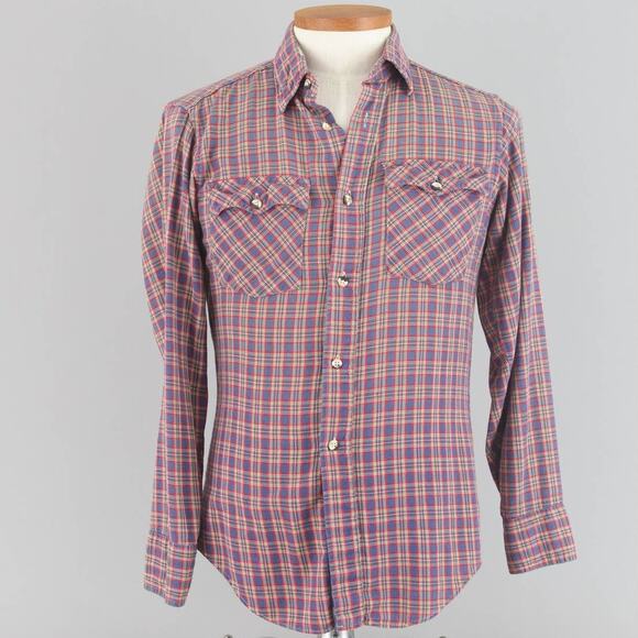 Vintage JCPenney Plaid Button Down Distressed Shirt Unisex Small - Medium - Picture 1 of 10
